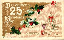 1911 Vintage John Winsch December 25 Christmas Day Antique Postcard picture