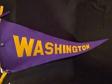 Vtg University Washington Huskies Wool Felt Pennant Hortie Van Mfg Purple Gold picture