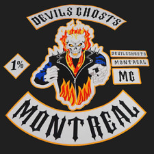 DEVILS GHOSTS MC MONTREAL Iron On Sewing Embroidered Patches For Biker Vest picture