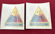 Post WWII/2 US Army 27th Armored Division pair of helmet liner decals NOS. picture