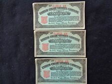 3 UNITED CIGAR STORES CO. CERTIFICATE WITH 3 SUCCESSIVE SERIAL NUMBERS picture
