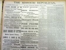 3 rare original 1879 newspapers St Louis MISSOURI REPUBLICAN frm Jesse James era picture