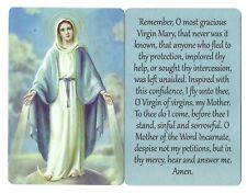 (3 copies)  Memorare Image of Virgin Mary Pocket Wallet Size Holy Prayer Cards picture