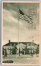 Vtg Washington WA Fort Lewis Post Headquarters 1940s View Postcard picture