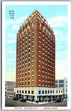 Vtg Seattle Washington WA Hotel Roosevelt 1930s WB UNP View Curt Teich Postcard picture