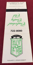 Matchbook Cover Cumberland Country Club Cumberland Maryland picture