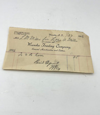 Wewoka Trading Company 1906 Old Bill Receipt Indian Territory John Brown OK picture