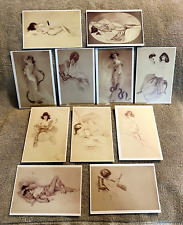 VTG French Parisian Negligees Postcards Reproductions Nude Reprints Set of 12 picture