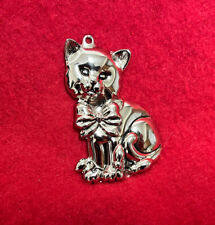 Gorham Cat Charm Kitten Silver Plated Christmas Ornament picture