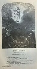 1878 Poem L'Allegro by Poet John Milton illustrated picture