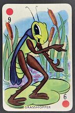 1939 Mickeys Fun Fair Card Rare Disneyana Blue Back Silly Symphonies Grasshopper picture