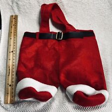 Santa Claus Felt Pants Cookie Holders Belt Suspenders Christmas Holiday Gifts picture