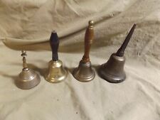4 Vintage Antique Bells Dinner Bell School Bell Country Store Good Sound picture