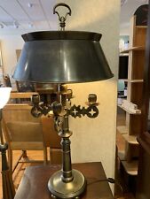 Vintage Frederick Cooper Bronze Bouillotte Candelabra Table Lamp W/ Tole Shade picture
