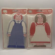 Shapes Etc Notepad Boy Girl Pair Overalls Smock Sealed Vintage Set Of 2 picture