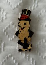Vintage 1930’s Planters Lucky Mr Peanut Wooden Wood Pin picture