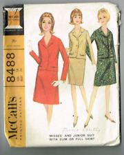 Suit Slim or Full Skirt  Pattern McCalls 8488 Size 14 Bust 34 1960's Vintage picture