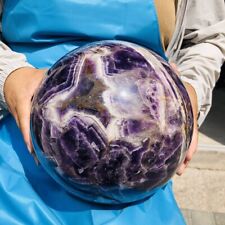27.78LB Natural Beautiful Dream Amethyst Quartz Crystal Sphere Ball Healing 1934 picture