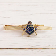 Exquisite Masonic Hard Enamel Men Tie Clip Free Masons Square and Compass G picture