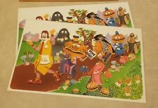 Lot Of 2 McDonaldland Characters Vintage McDonalds Placemats/Ronald McDonald... picture
