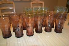 Lot of 12 Vintage Coca-Cola Coke Brown Amber Tint Glass Cup Tumbler 6
