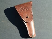 WW2 Brown 45 Cal. LEATHER Pistol HOLSTER ~ Stamped US - Sears 1942 .45 Auto picture