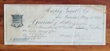 1884 Check Receipt San Francisco California Murphy Grant Company picture