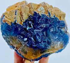 1 kg Extremely Rare Natural Blue Cubic High Quality Fluorite Specimen @PAK picture