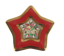 Vintage Chokin Christmas Star Plate with Bell Design 5.5