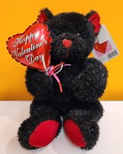 Dan Dee Black & Red Bear Plush Stuffed Valentine's Day Heart Balloon PVC Pellets picture