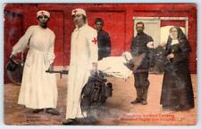 WWI BELGIAN RED CROSS WORKERS WOUNDED BUGLER HOSPITAL*NUN*WILLEBROECK*UNDERWOOD picture