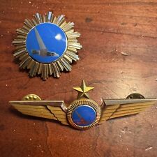 Vintage Eastern Airlines Captain Wings And Hat Pin picture