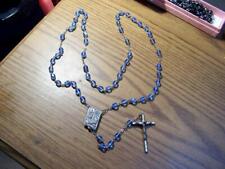 Vintage  blue crystal glass Rosary From Italy Beautiful picture