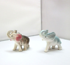 Vintage Mid Century Modern Ceramic Elephants Figurines Made In Japan picture