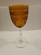 Vintage Cristal D' Arques Durand Amber,  Cut Glass Wine Or Water  Goblet picture