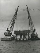1970 Press Photo Brown & Root Offshore Oil Drilling Platform in Gulf. picture