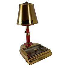 Vintage Brass Faux Desk Lamp Pop Up Cigarette Ashtray Works Tobacciana picture