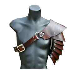 The Medieval Spaulder Armor SCA Articulated Pauldron Cosplay Genuine Leather picture
