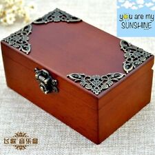 Vintage Wood Rectangle jewelry Music Box : YOU ARE MY SUNSHINE picture