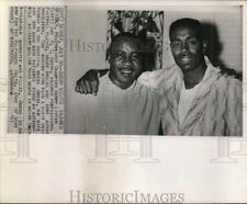 1963 Press Photo Boxer Sonny Liston with R. C. Owens, Football Player in Denver picture