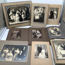 Antique Cabinet Card Family Wedding Photographs 1890-1940’s  Lot Of 9 picture
