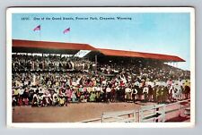 Cheyenne WY-Wyoming, Grand Stands, Frontier Park, Vintage c1935 Postcard picture