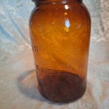 Vintage Antique WAN-ETA Cocoa Bottle Boston Amber Canning Jar picture