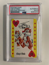 TAD STONES autograph DISNEY ARTIST Chip ‘n Dale VINTAGE playing card signed PSA picture