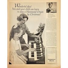 Vintage Hammond Organ Mother Daughter Oct 1963 Print Ad  & Gen Elect On Backside picture