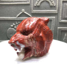 2.2lb Natural Red Jasper Quartz Hand Carved Tiger's head Skull Crystal Reiki picture