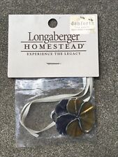 NEW Longaberger Danforth Fine Pewter Pansy Yellow Purple Tie-On picture