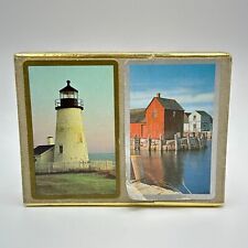 VTG Congress Playing Cards Double Deck Poker Lighthouse Farm Scenes Games picture