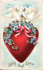 Postcard, With Fond Love, Posted 1910 picture