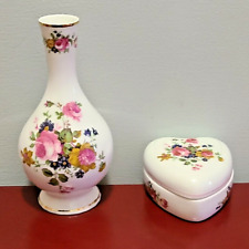Victoria's Secret Royal Staffordshire Floral Vanity Vase & Trinket Box,  England picture